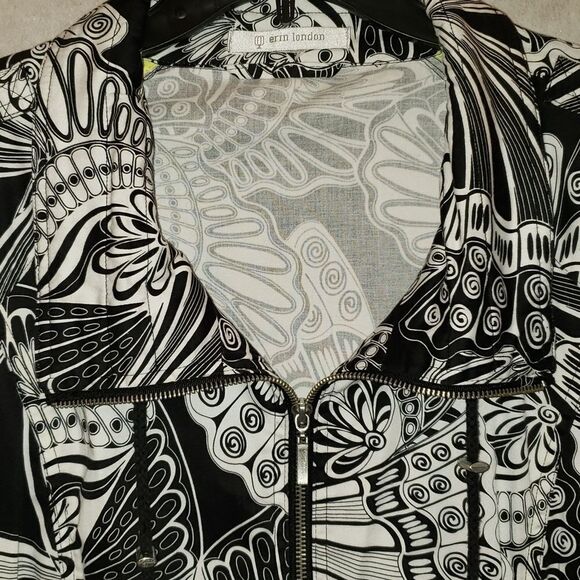 ERIN LONDON Black/White Designer Zip Up Jacket - Picture 7 of 12